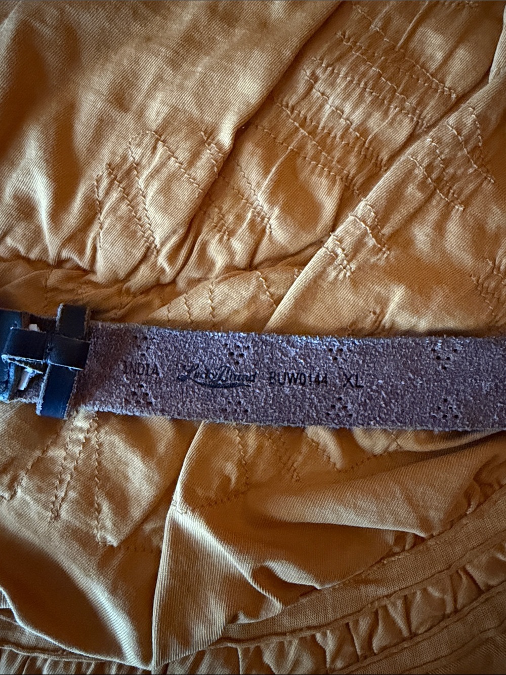 Lucky Brand Embroidered Navy Leather Belt - Classic Blue Style - Picture 3 of 3